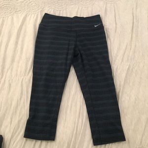 Blue and Black Nike Leggings